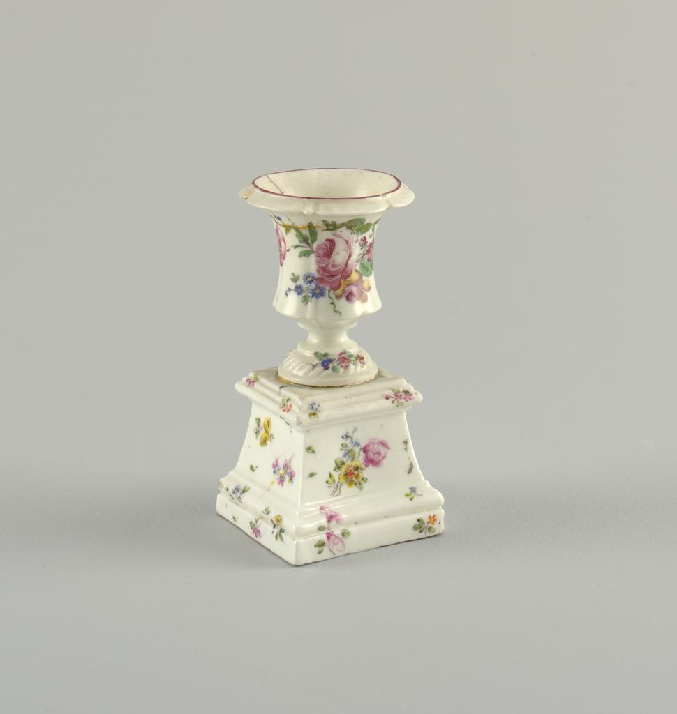 Miniature Vase on Pedestal (One of a Pair) (vase and pedestal)