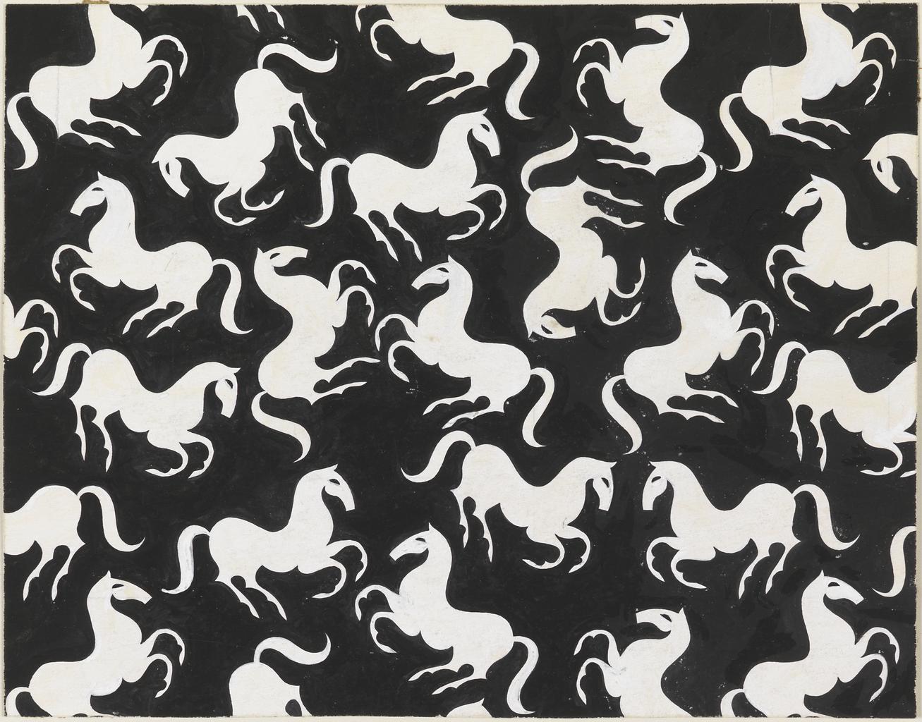 Galloping Horse Motif, Textile Design (Drawing)