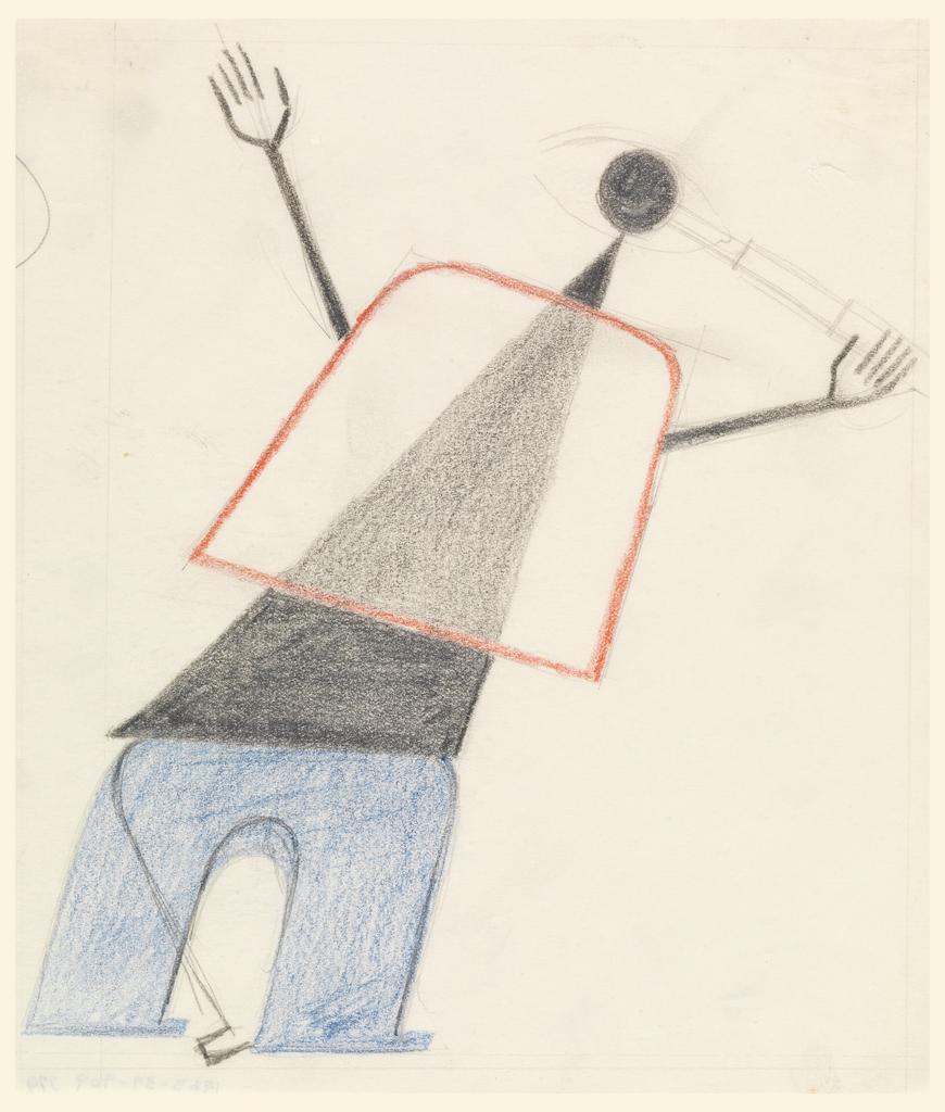 Study of a Figure with Telescope (Drawing)